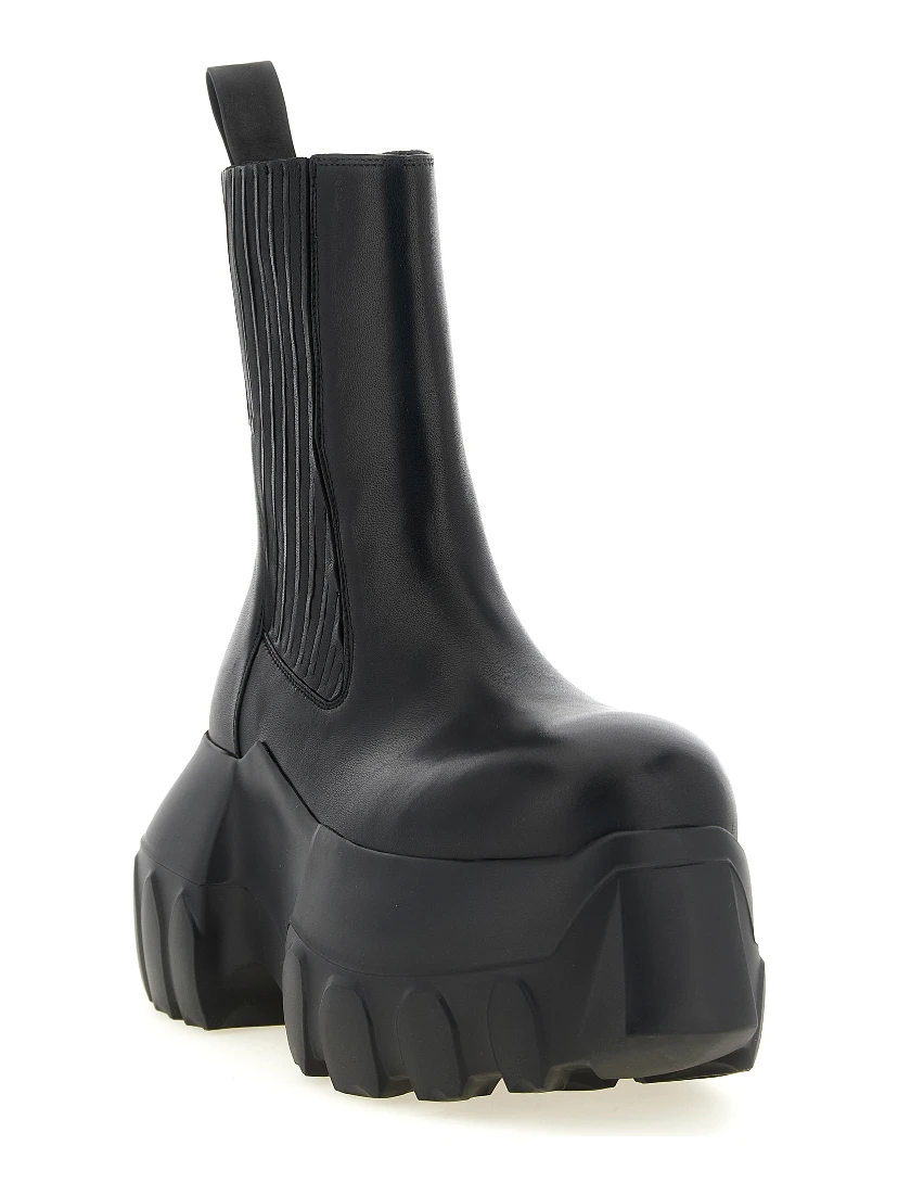 Black Ramie Ankle Boots