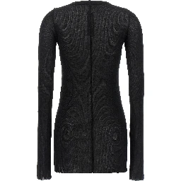 Black Viscose Long Sleeve T-Shirt