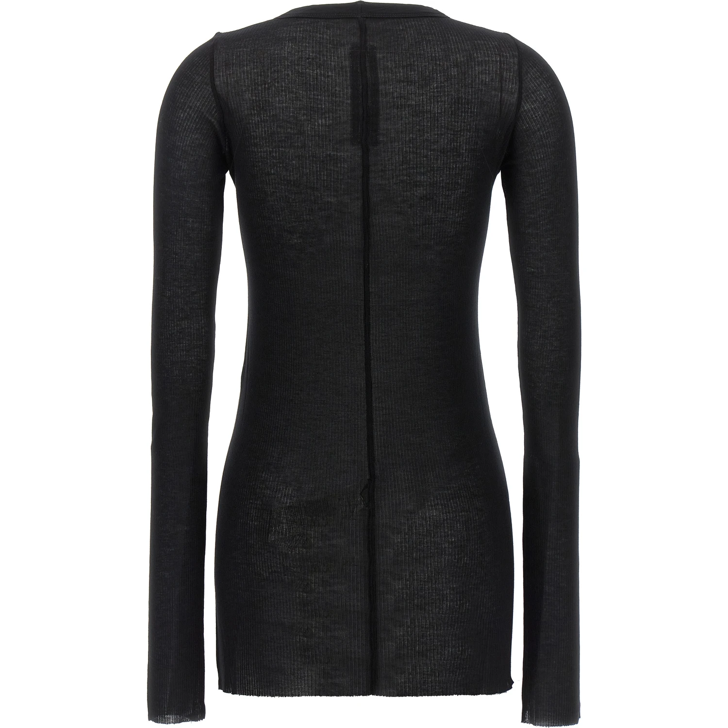 Black Viscose Long Sleeve T-Shirt