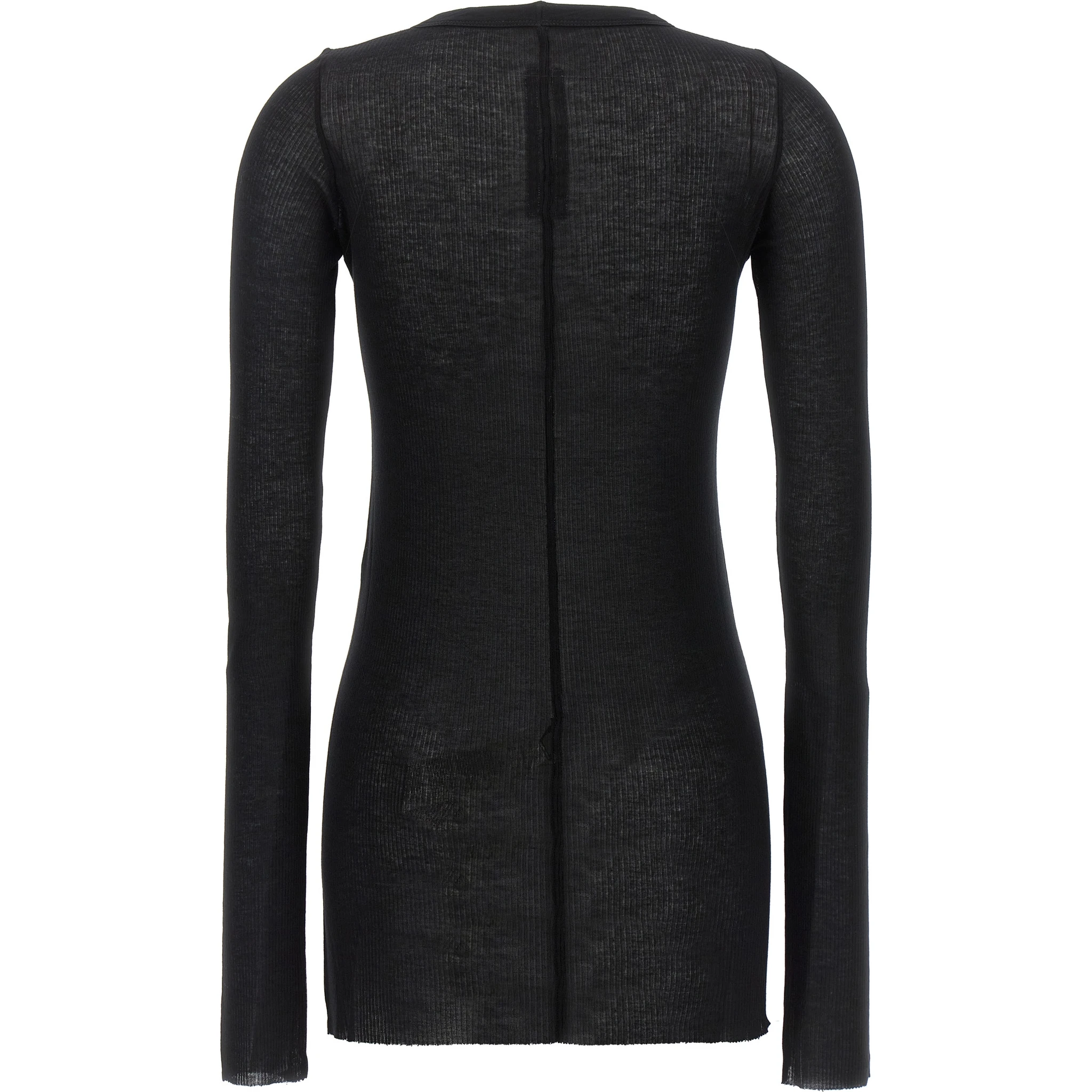 Black Viscose Long Sleeve T-Shirt