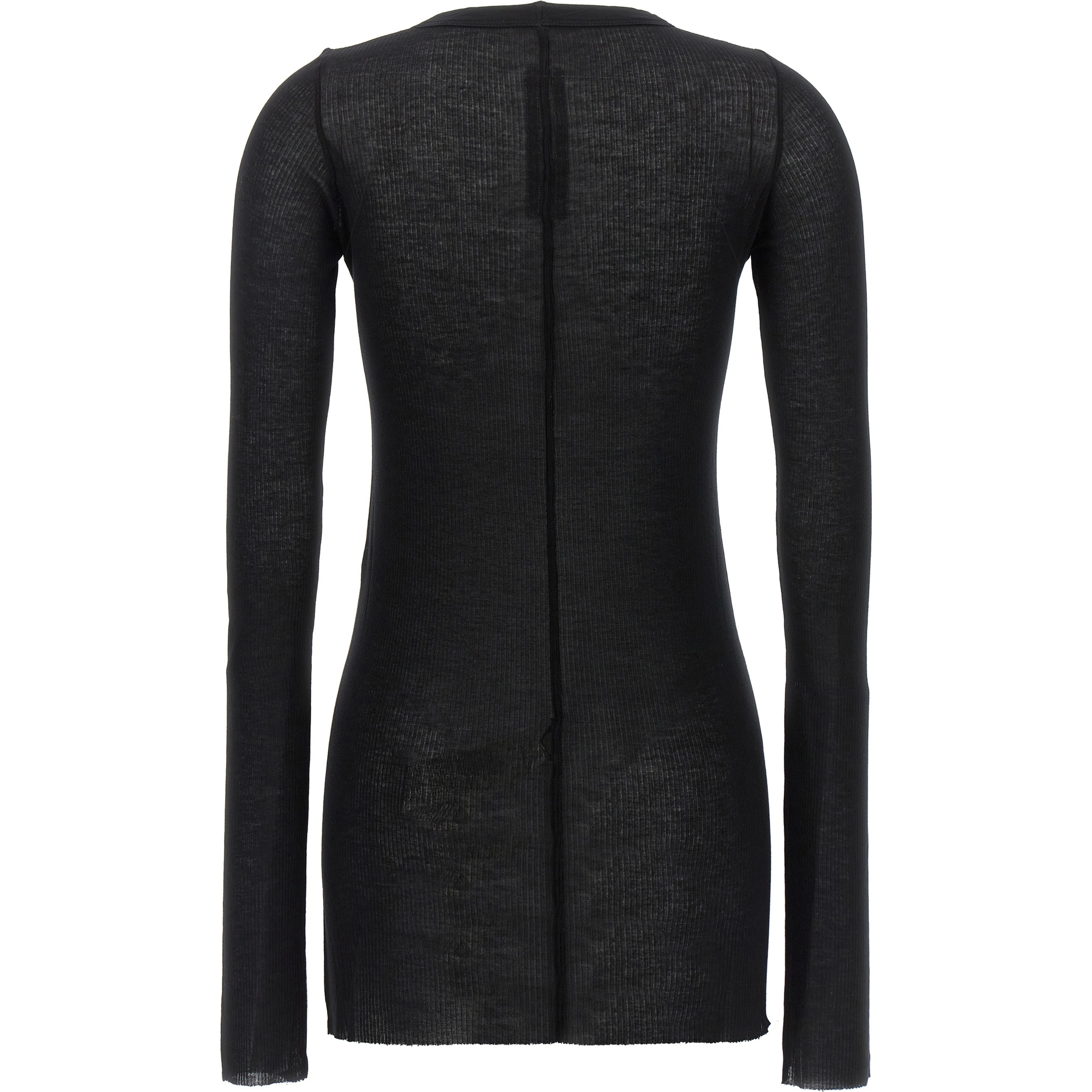 Black Viscose Long Sleeve T-Shirt
