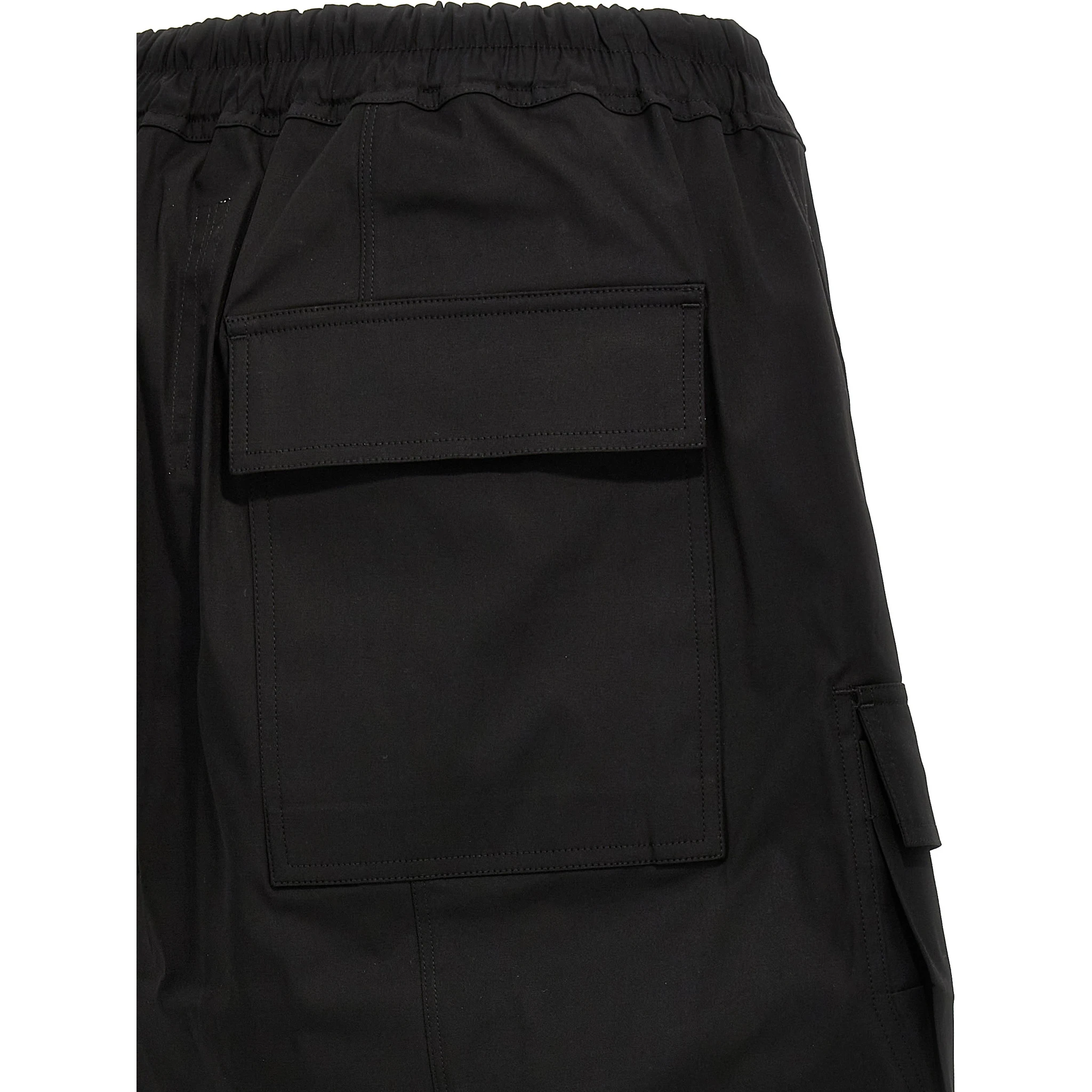 Black Cotton Bermuda Shorts