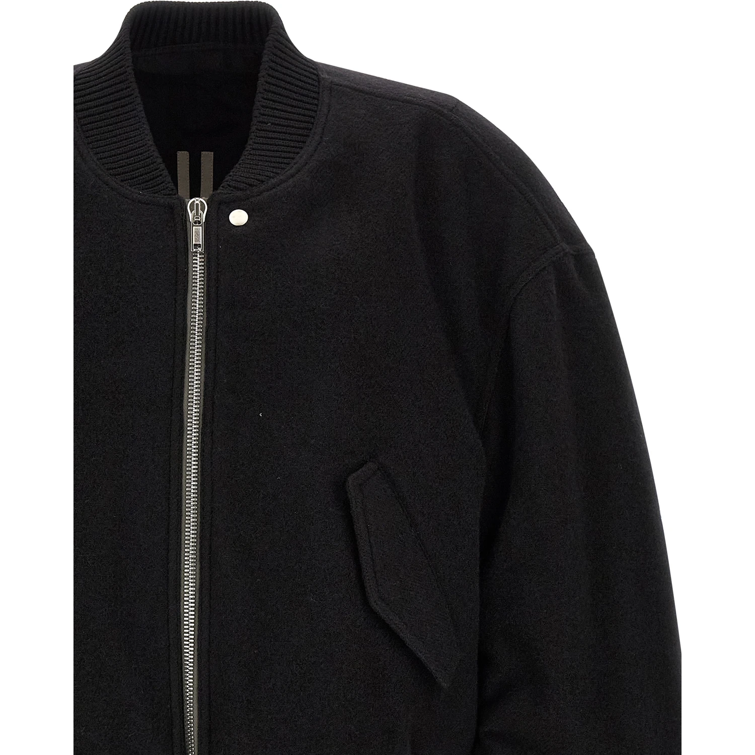 Black Virgin Wool Bomber