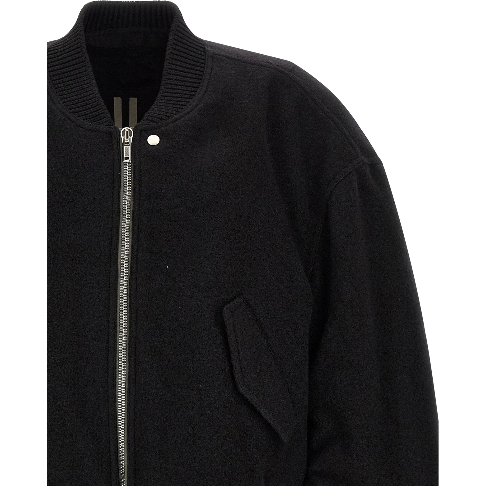 Black Virgin Wool Bomber