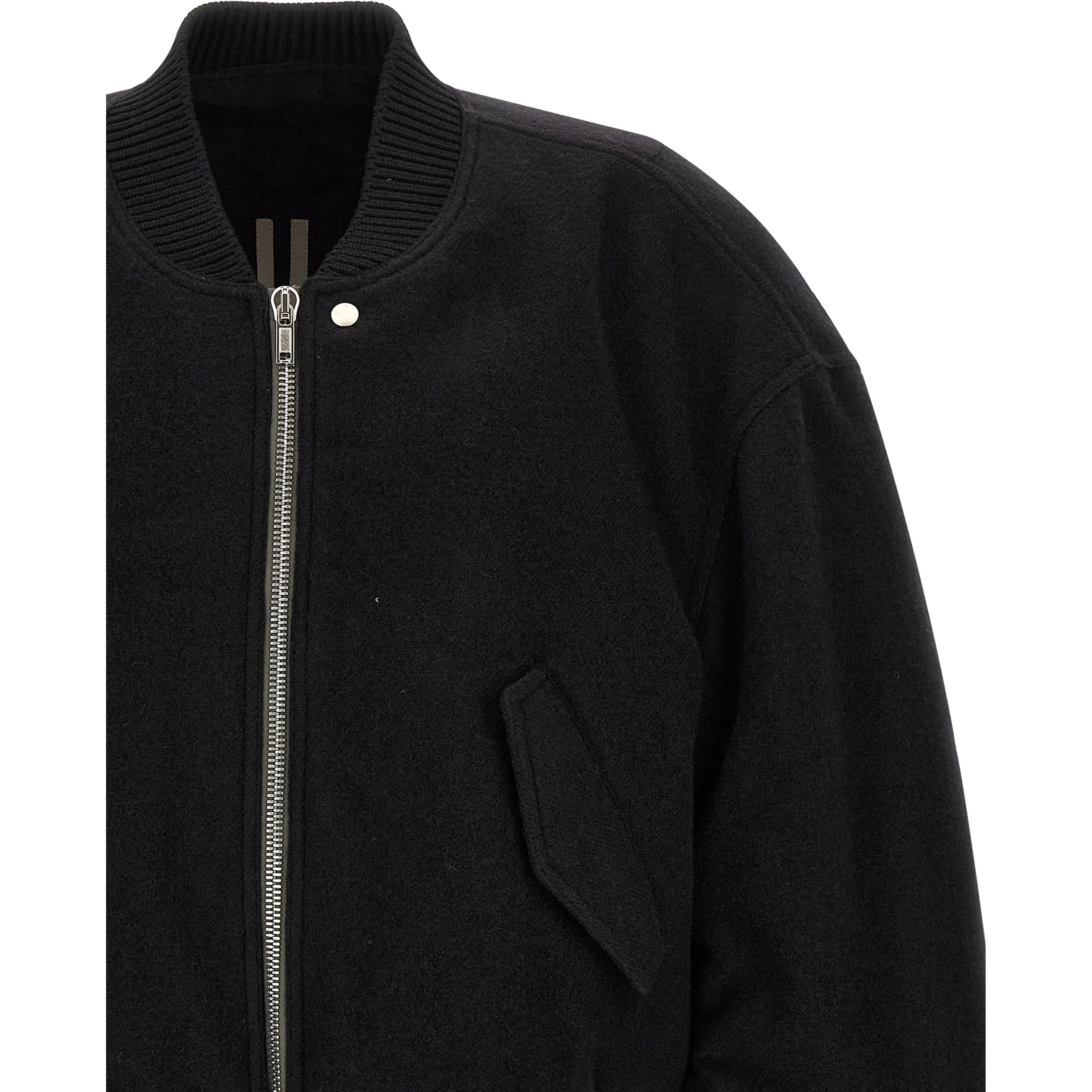 Black Virgin Wool Bomber