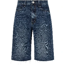 Blue Cotton Bermuda Shorts
