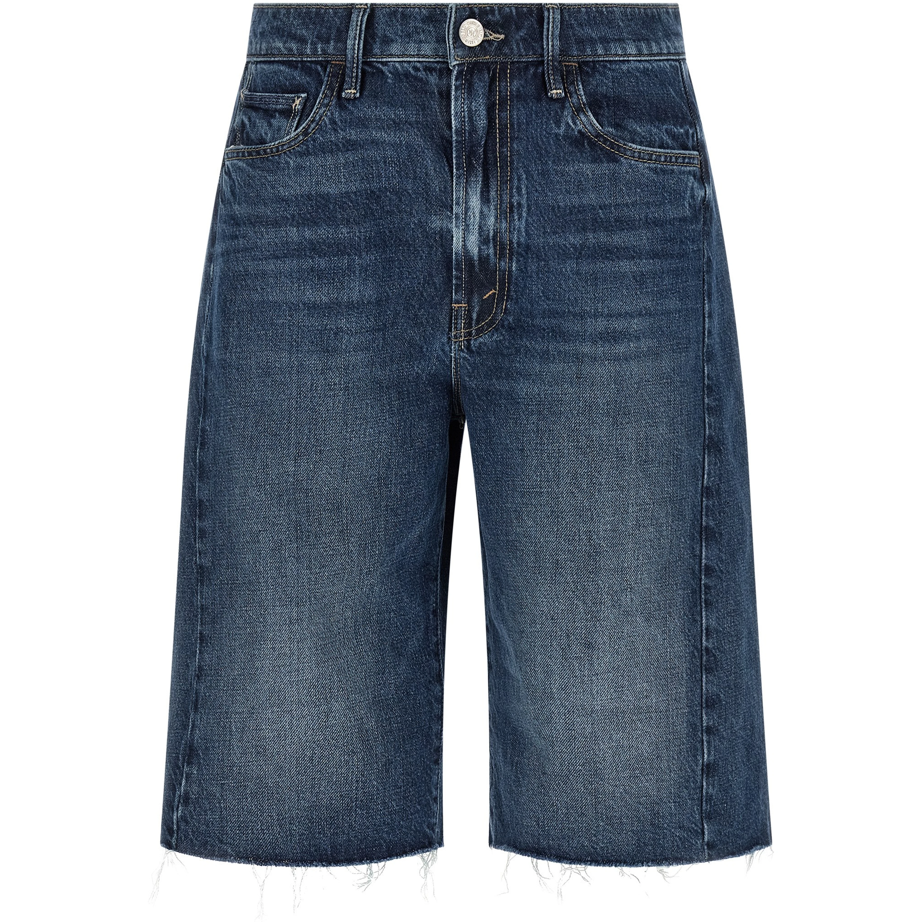 Blue Cotton Bermuda Shorts