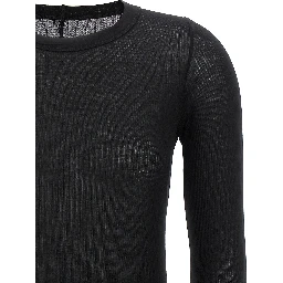 Black Viscose Long Sleeve T-Shirt