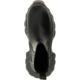 Black Ramie Ankle Boots