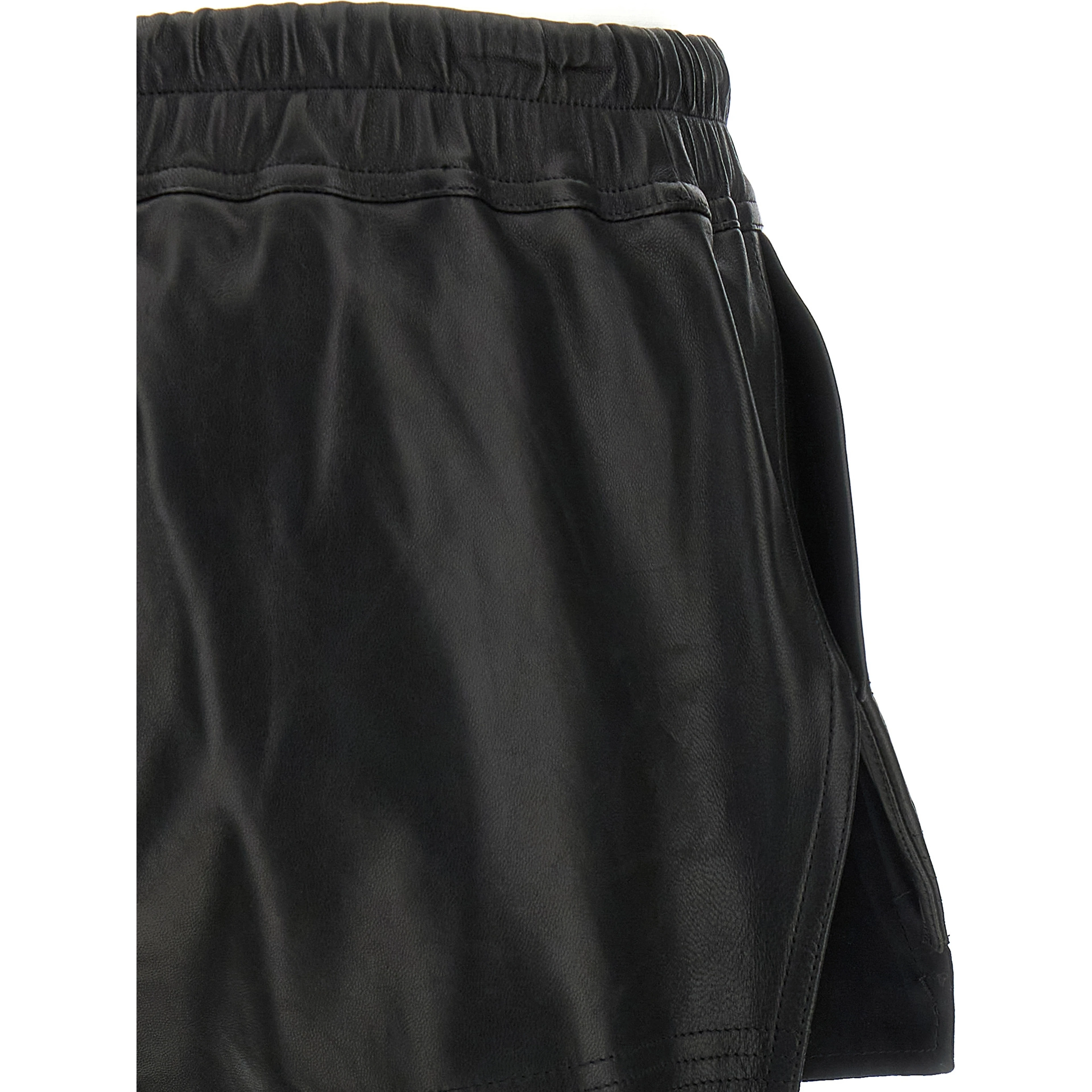 Black Lamb Leather Bermuda Shorts