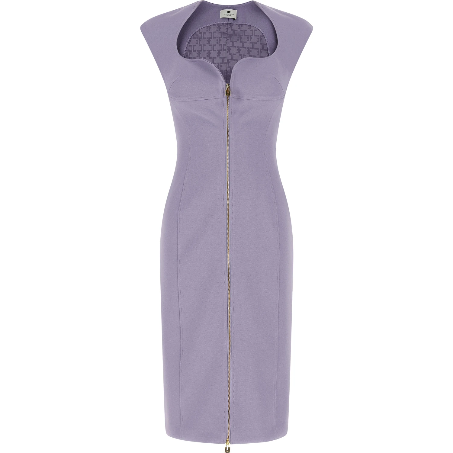 Purple Polyester Midi Dress