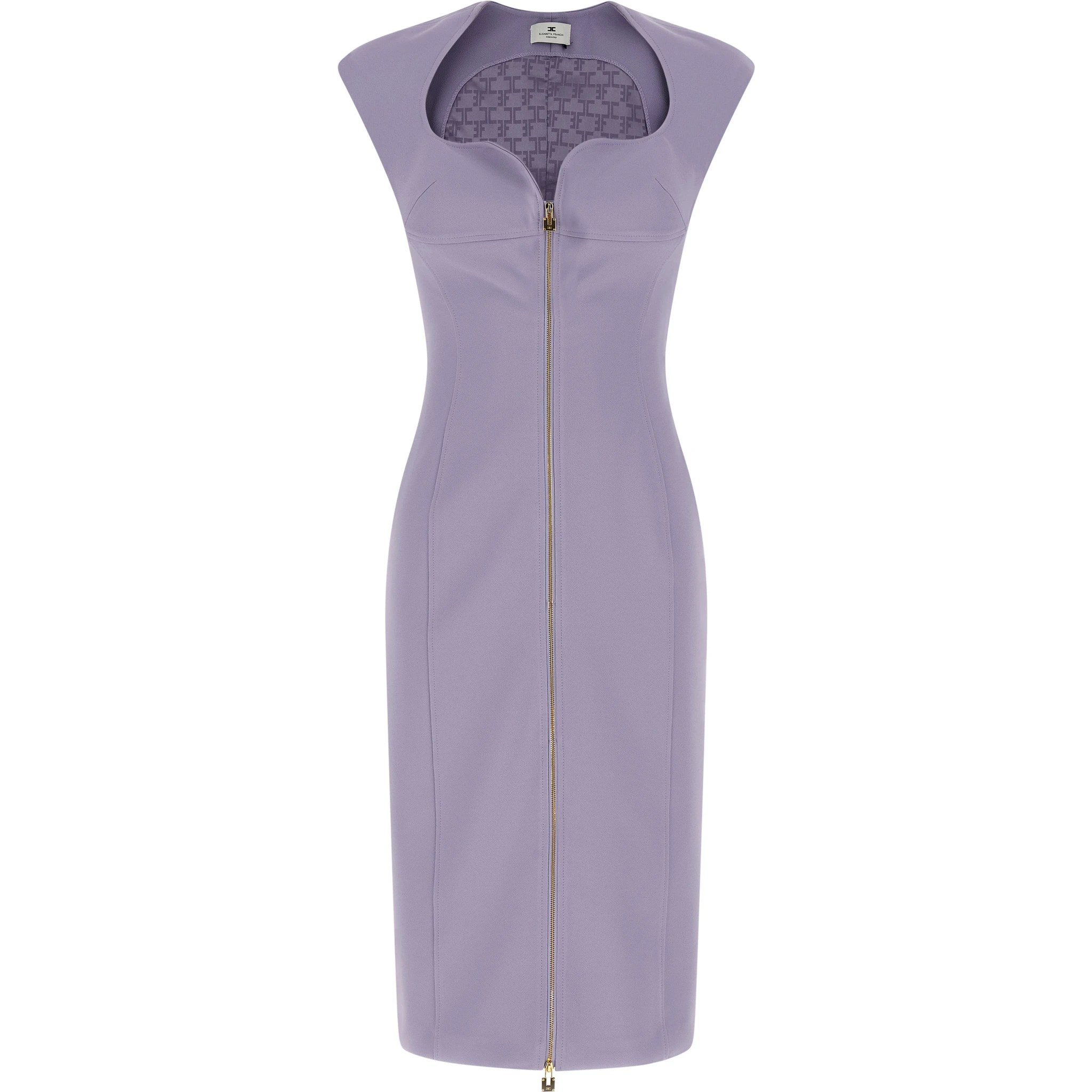Purple Polyester Midi Dress