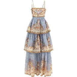 Blue Cotton Long Dress