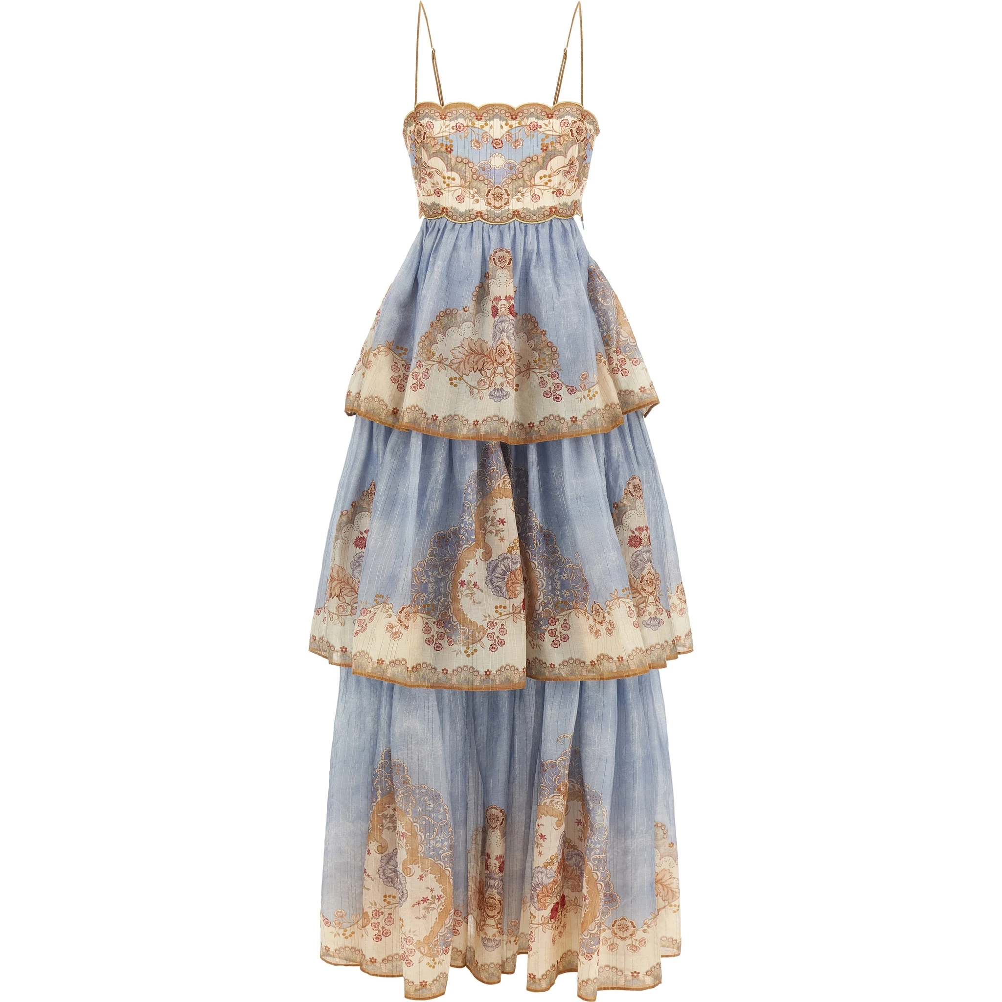 Blue Cotton Long Dress