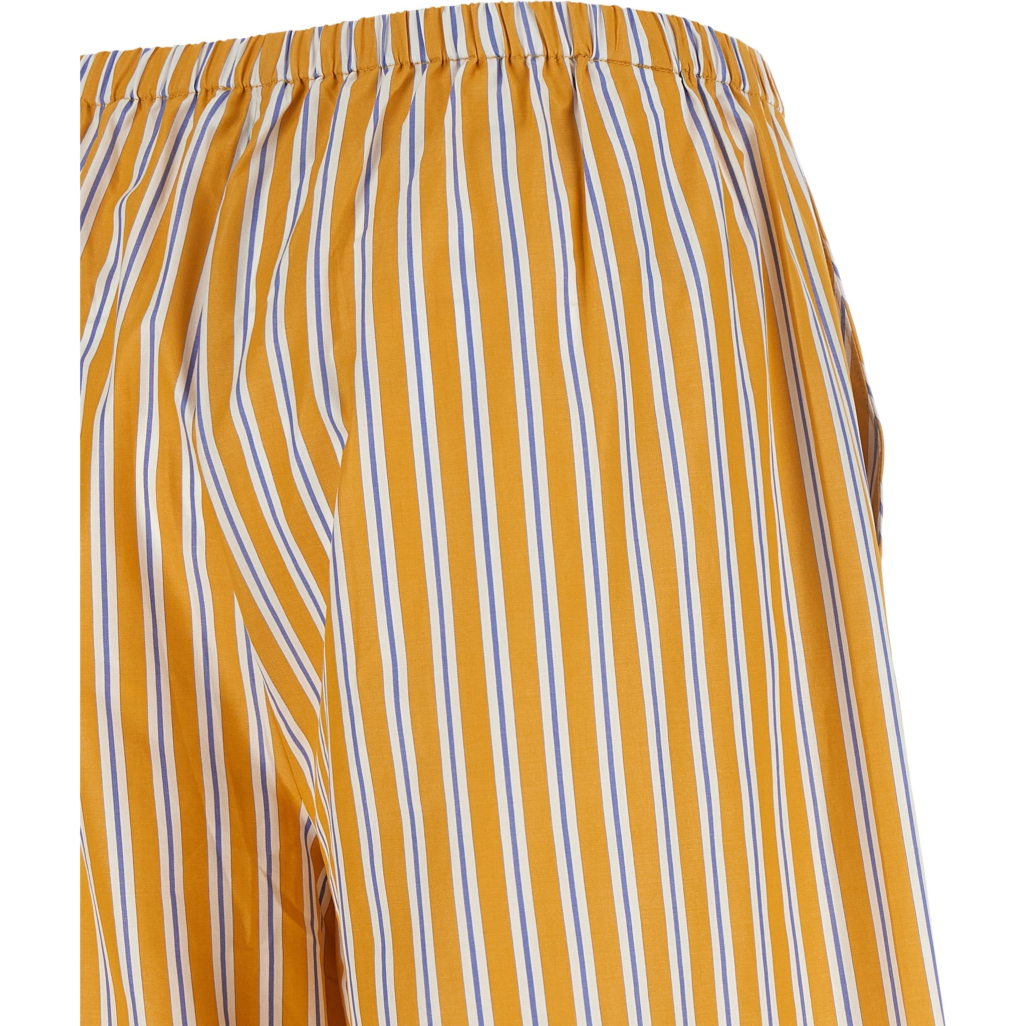 Bicolor Cotton Casual Pants