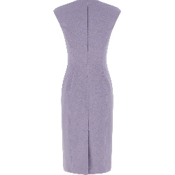 Purple Polyester Midi Dress
