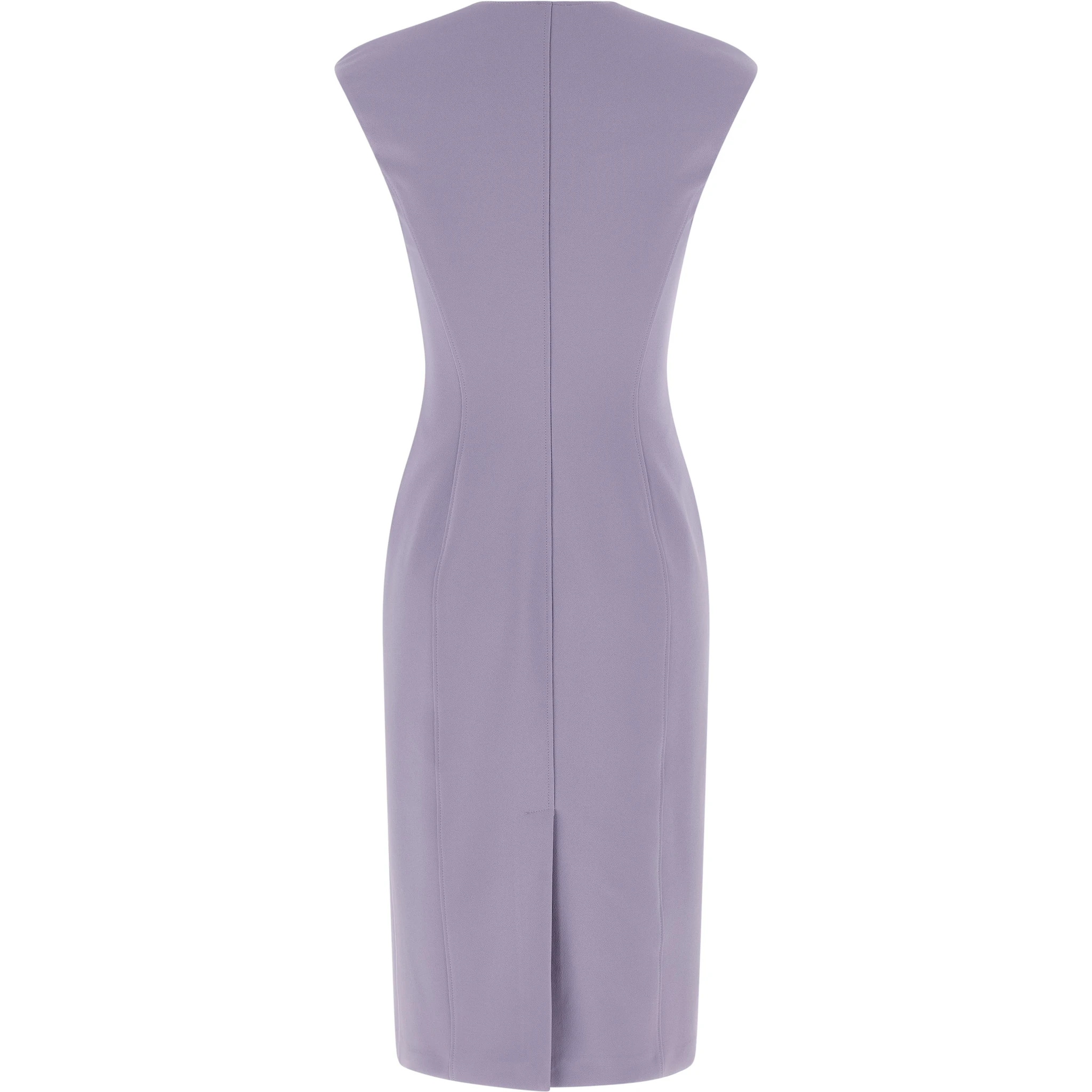 Purple Polyester Midi Dress