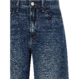 Blue Cotton Bermuda Shorts