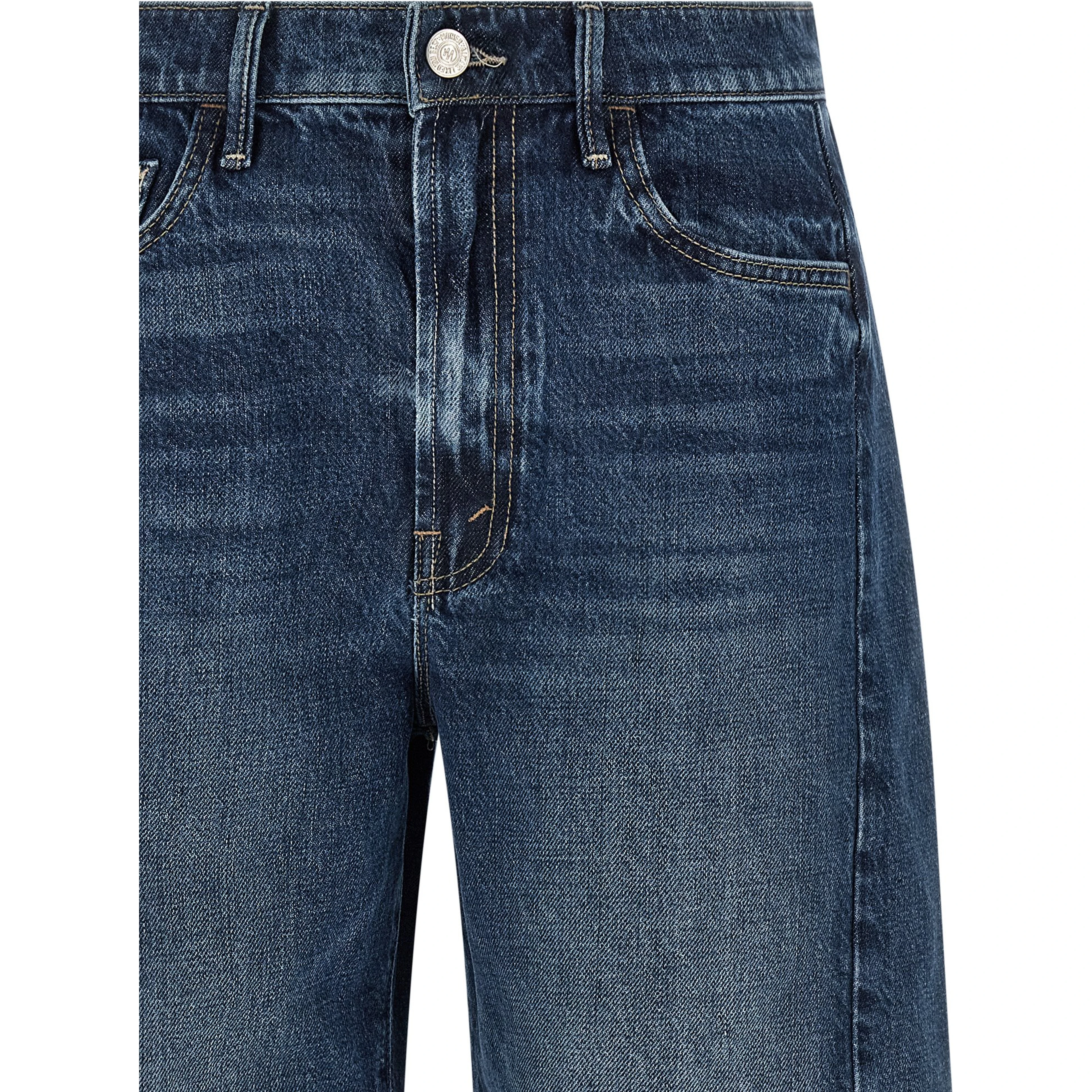 Blue Cotton Bermuda Shorts