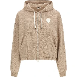 Beige Cotton Hoodie