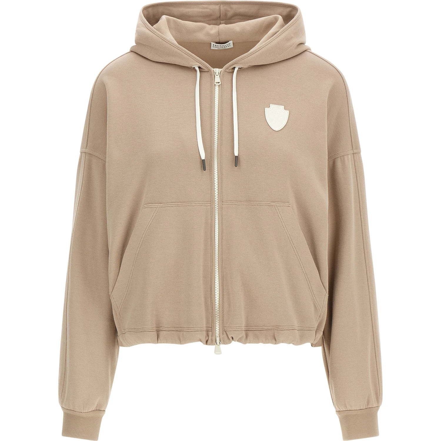 Beige Cotton Hoodie