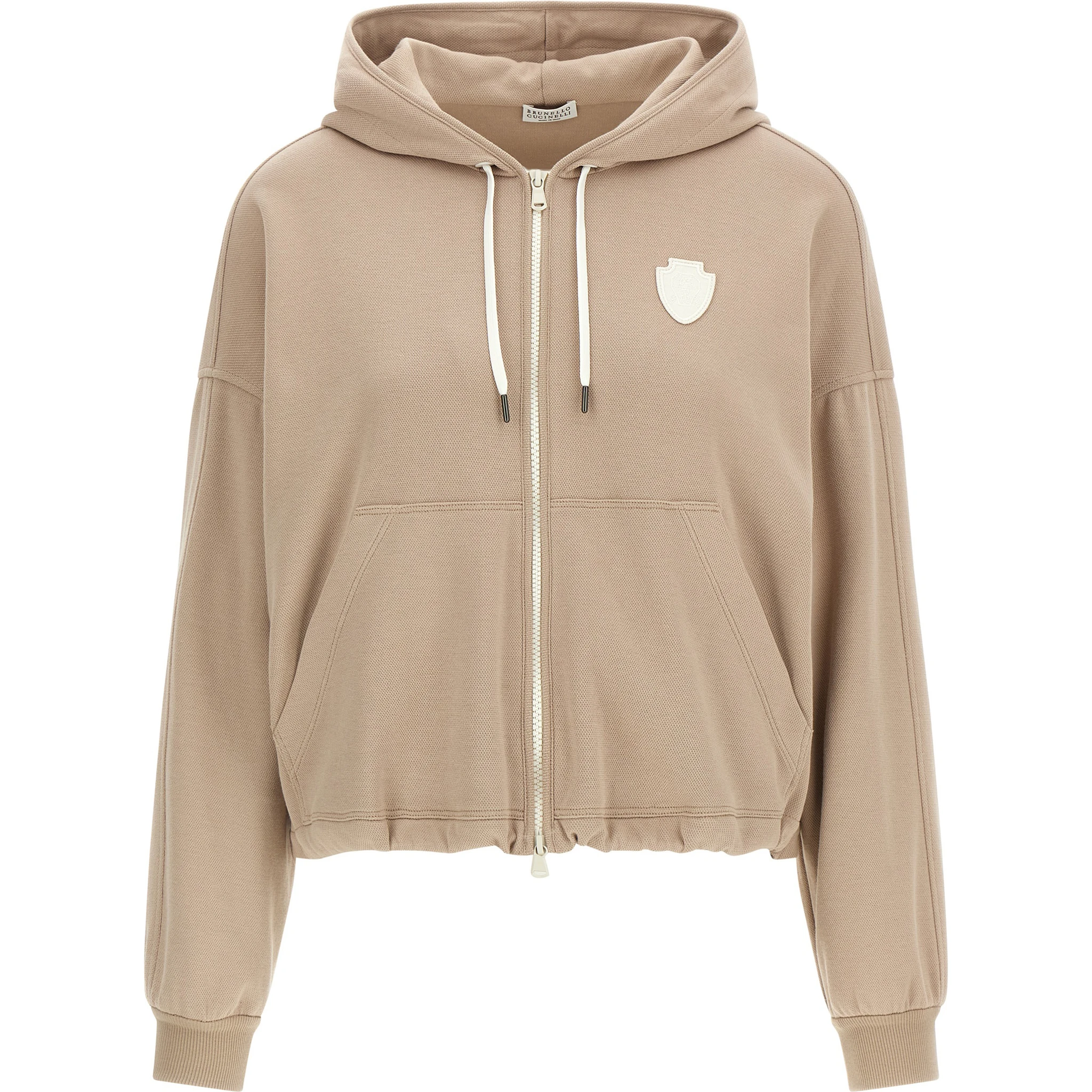 Beige Cotton Hoodie