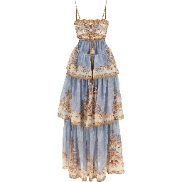 Blue Cotton Long Dress