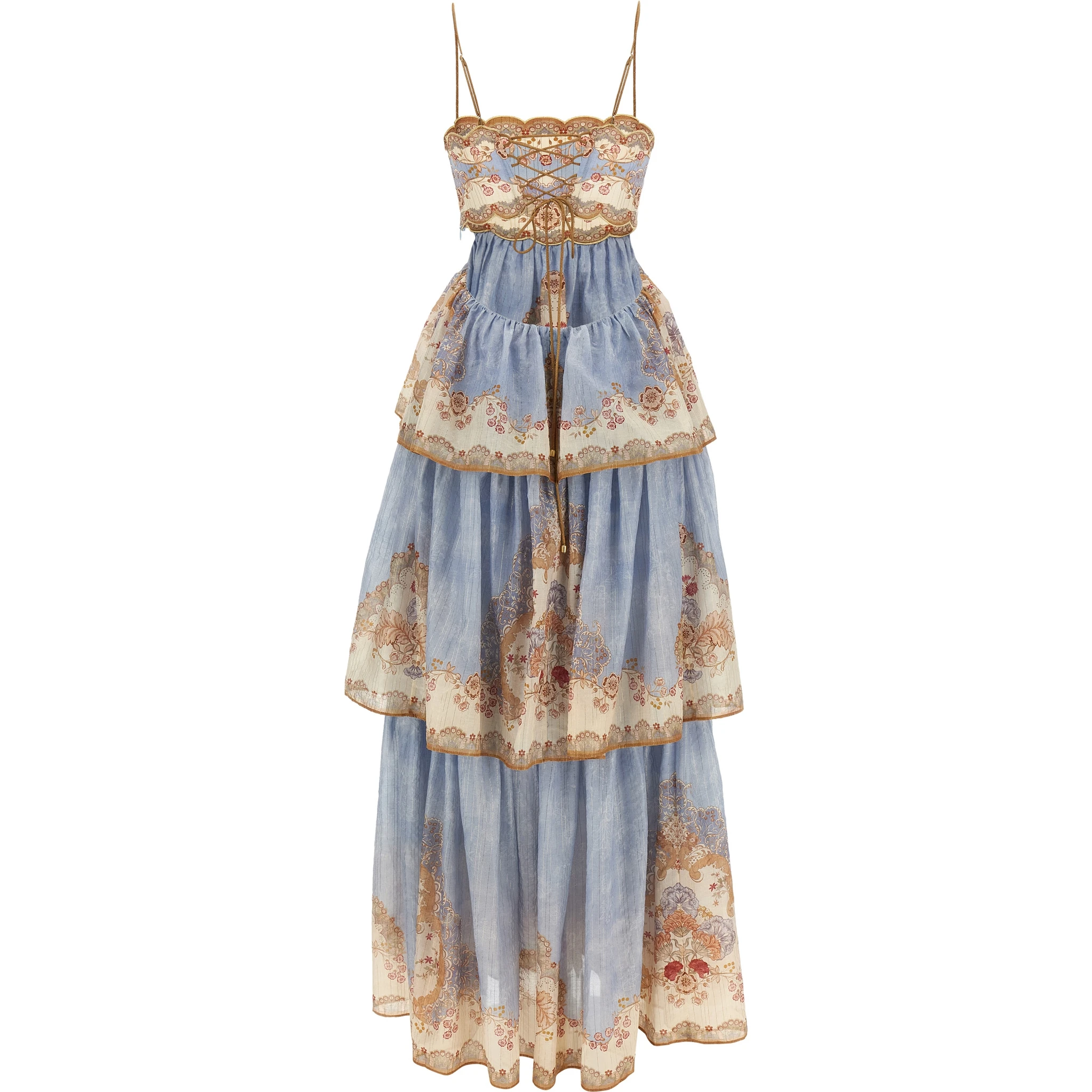 Blue Cotton Long Dress