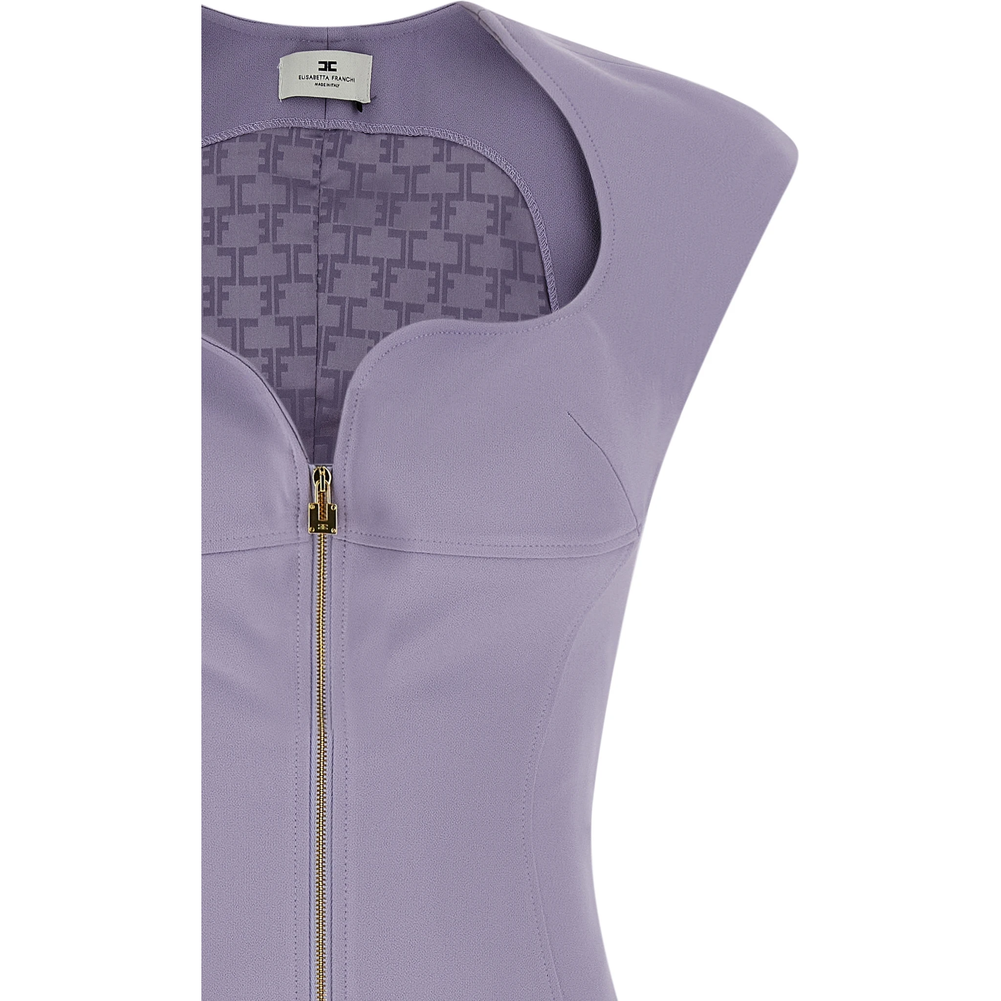 Purple Polyester Midi Dress