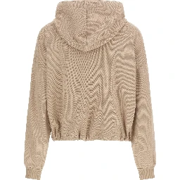 Beige Cotton Hoodie