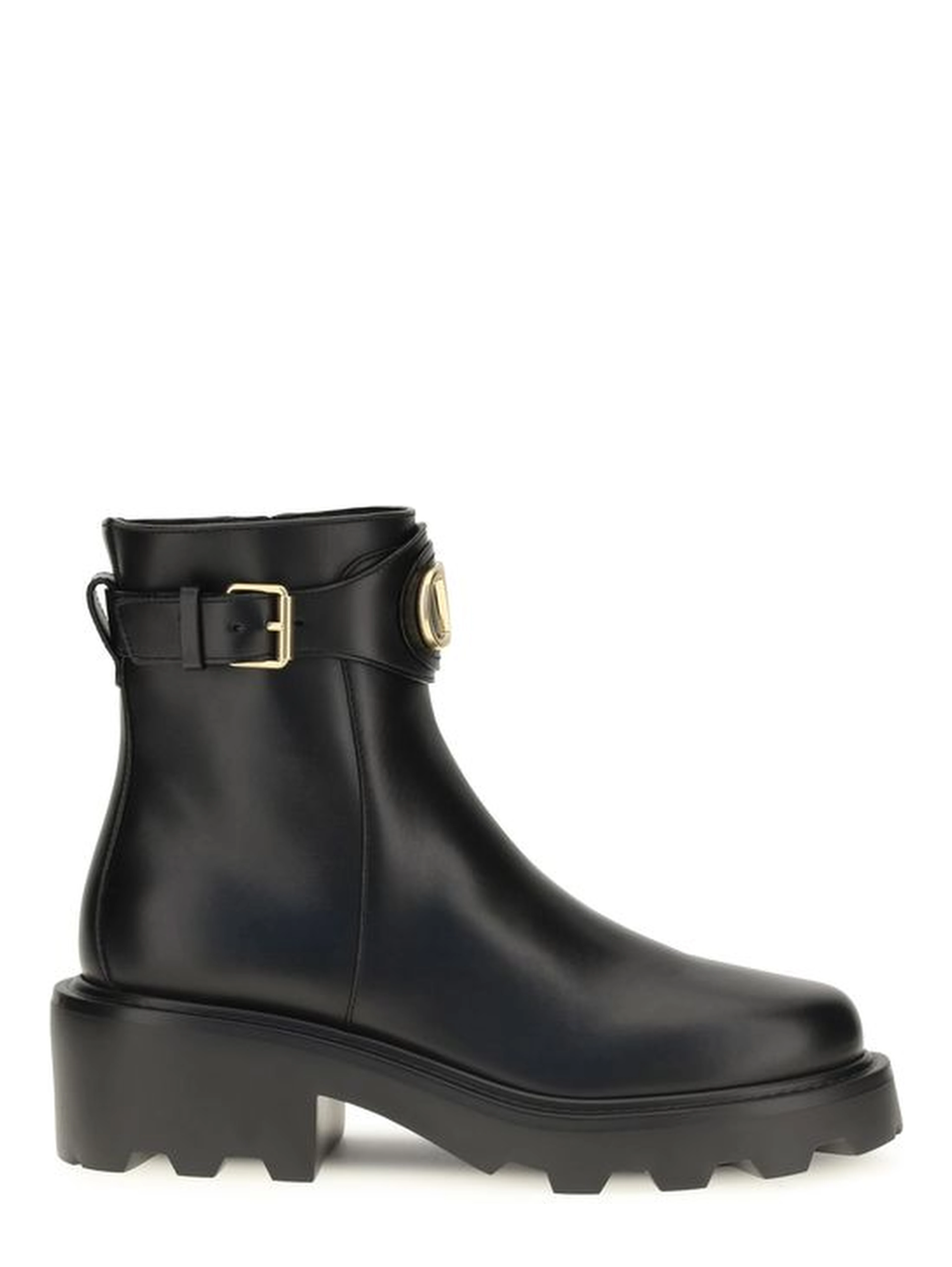 Black Calf Leather Bos Taurus Ankle Boots