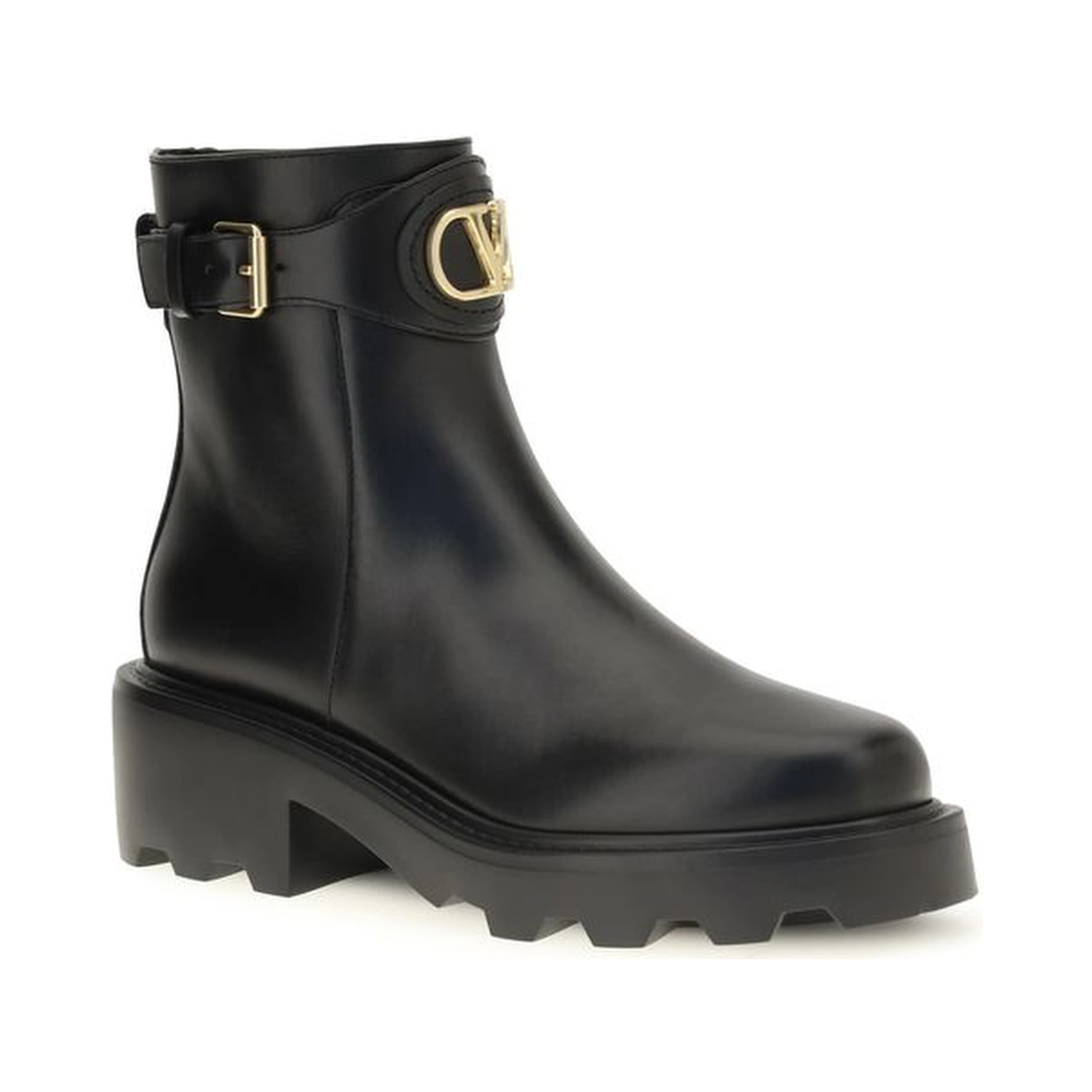 Black Calf Leather Bos Taurus Ankle Boots