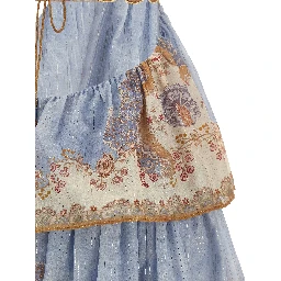 Blue Cotton Long Dress