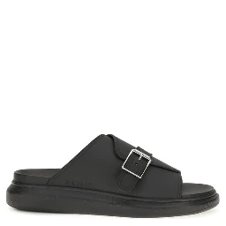 Black Calf Leather Bos Taurus Platform Sandals
