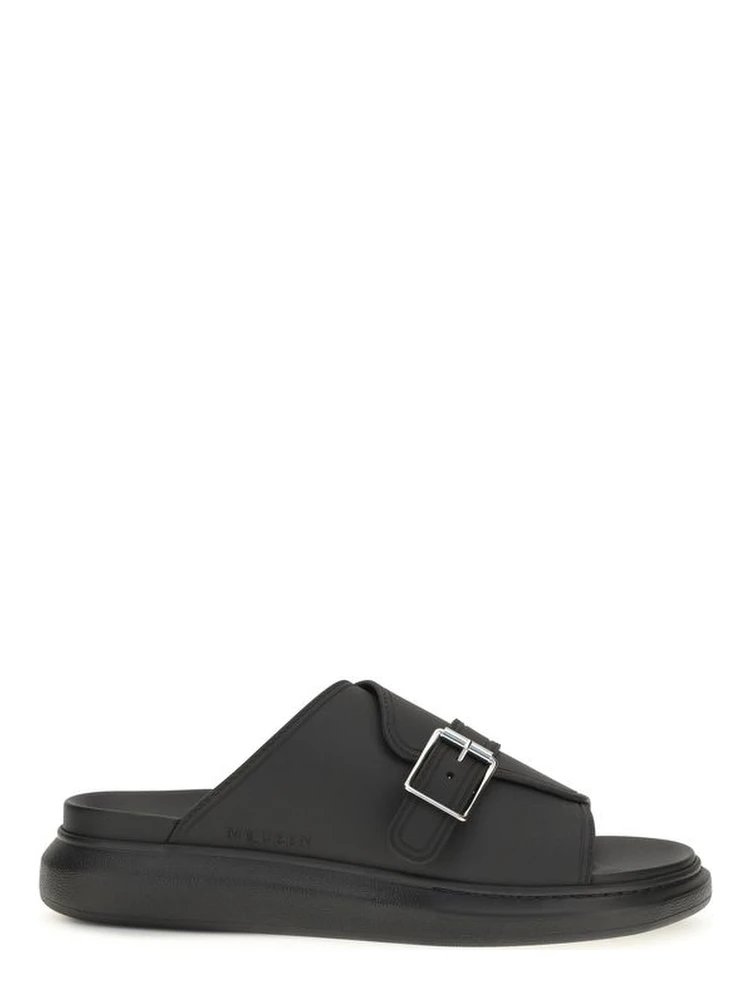 Black Calf Leather Bos Taurus Platform Sandals