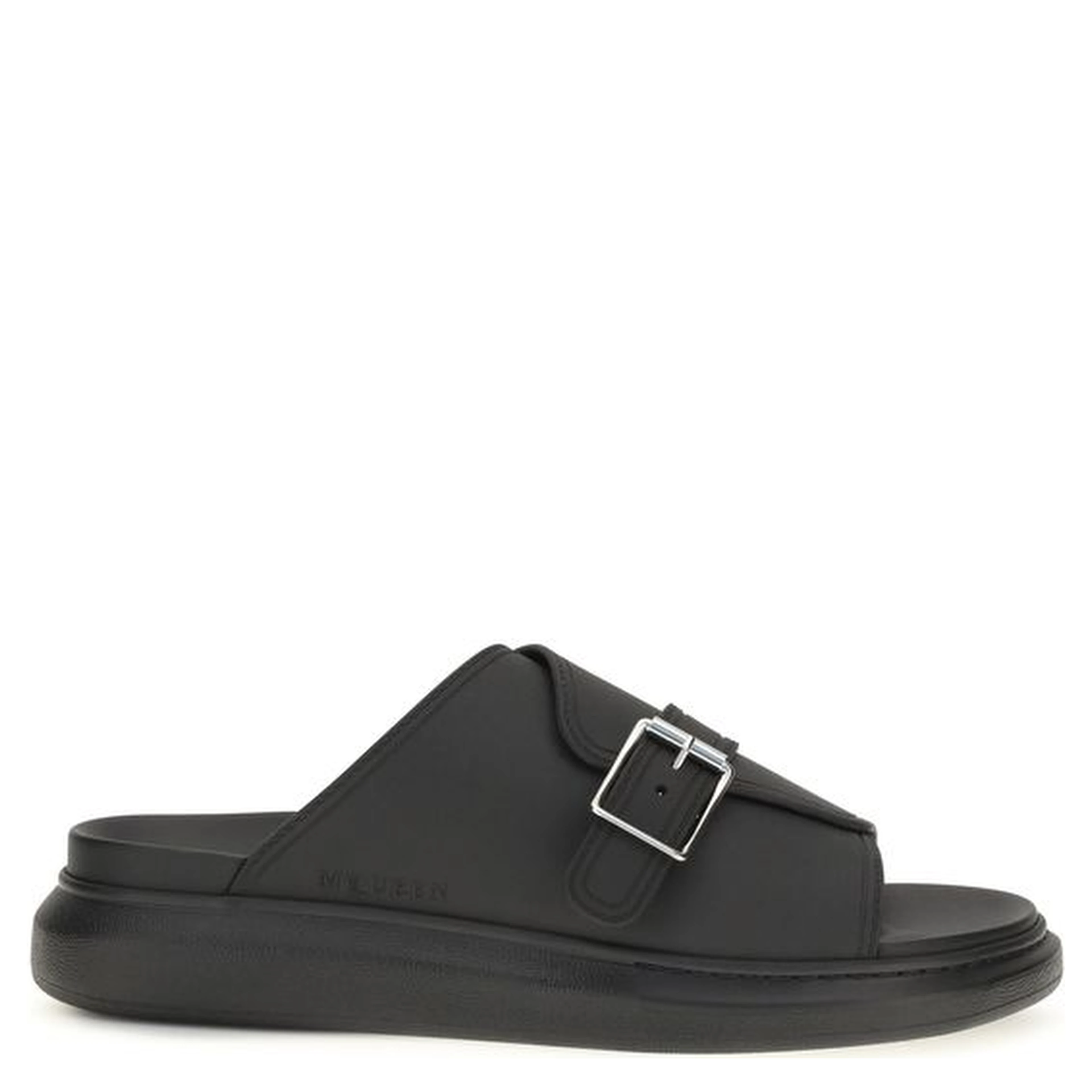 Black Calf Leather Bos Taurus Platform Sandals