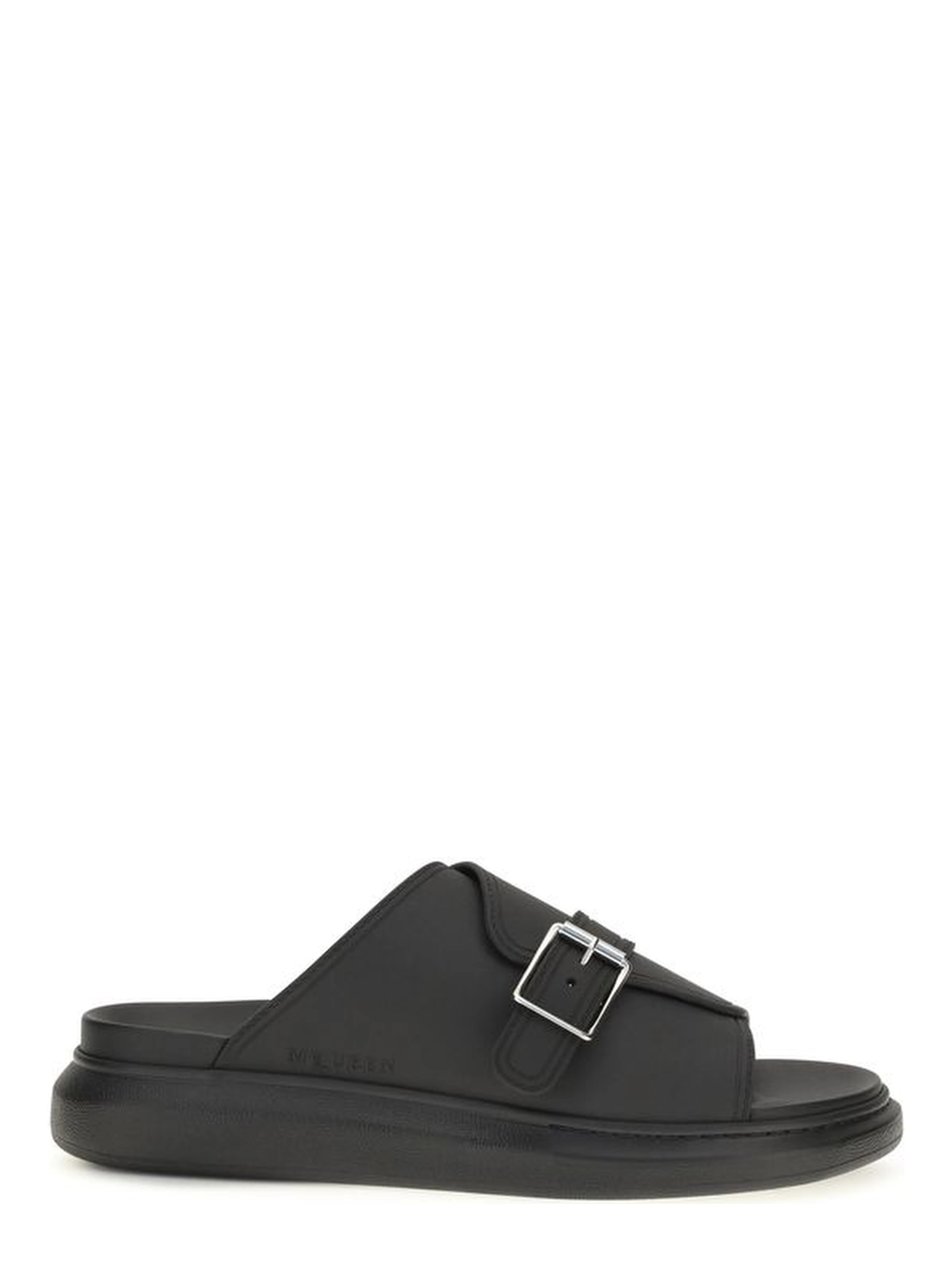 Black Calf Leather Bos Taurus Platform Sandals