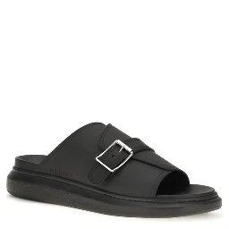 Black Calf Leather Bos Taurus Platform Sandals