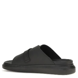Black Calf Leather Bos Taurus Platform Sandals