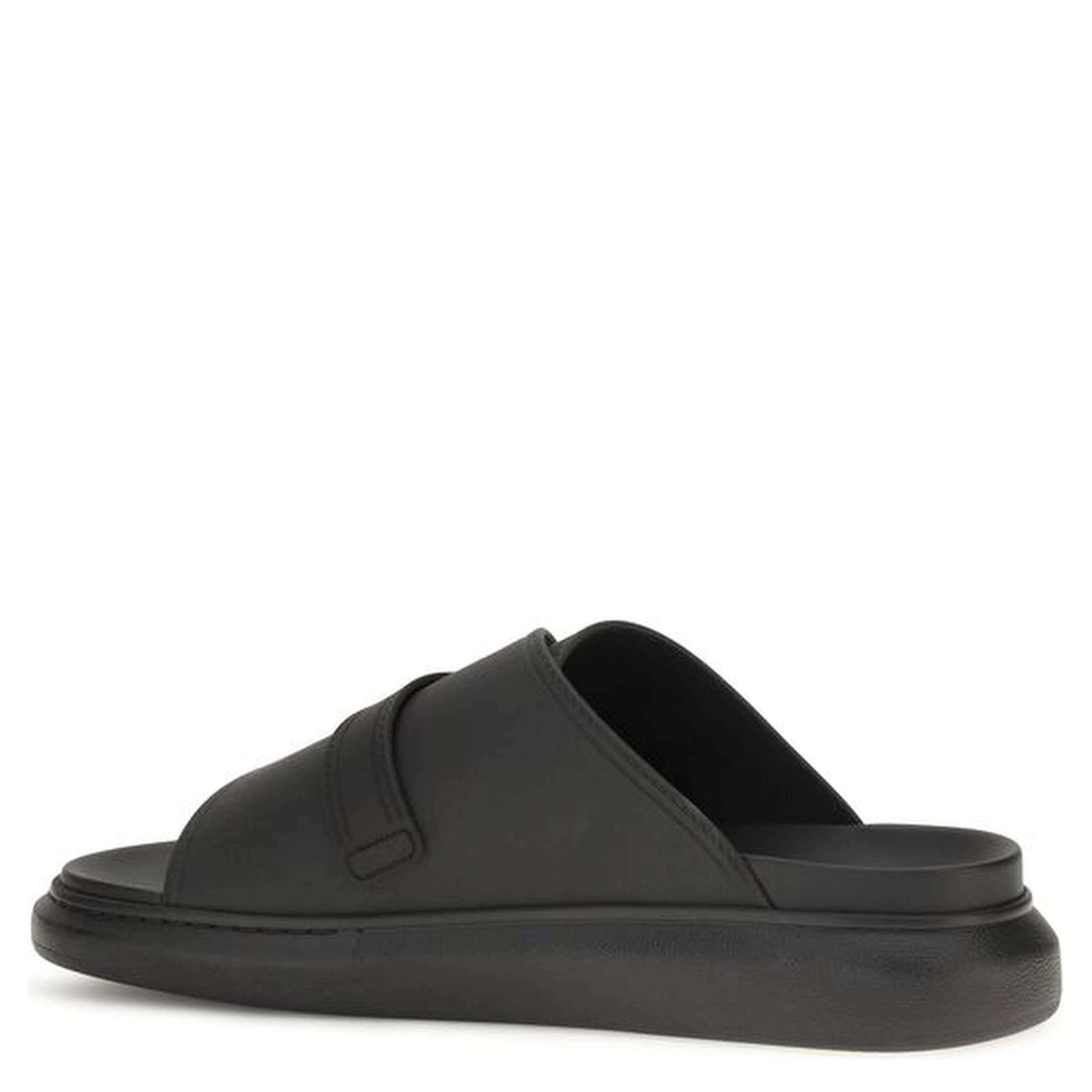 Black Calf Leather Bos Taurus Platform Sandals