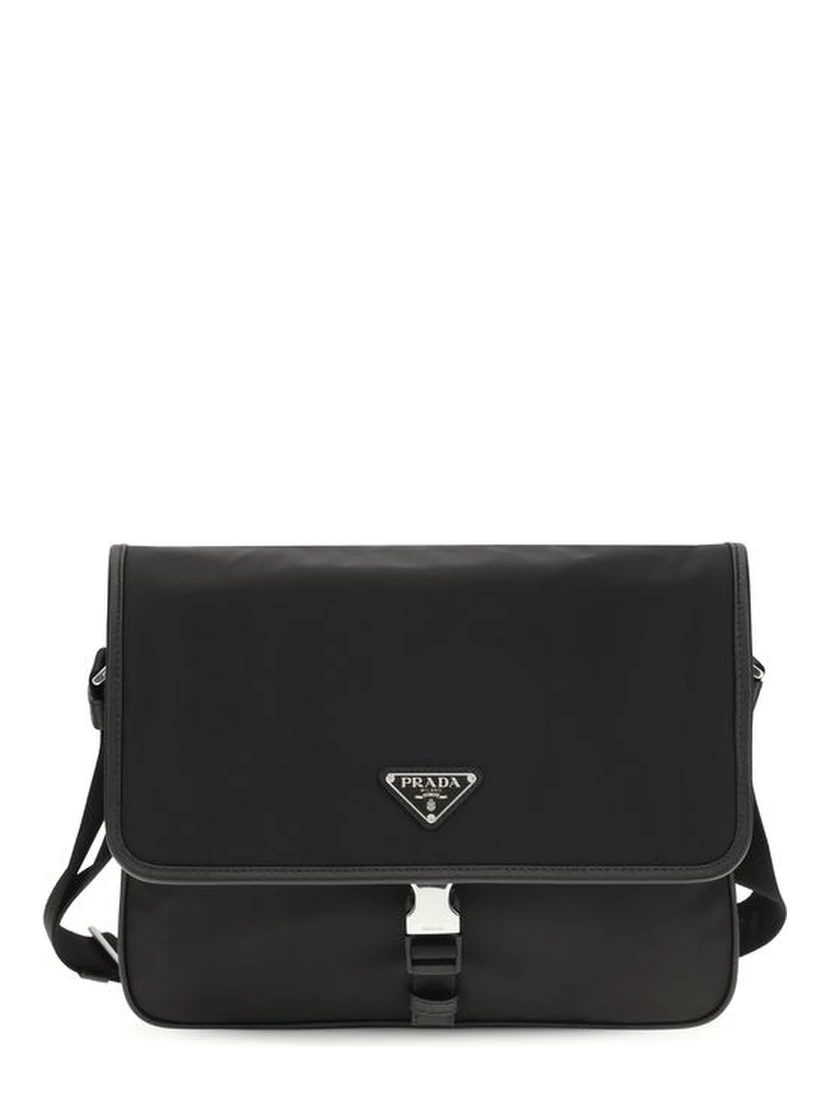 Black Recycled Polyamide Shoulder Bag