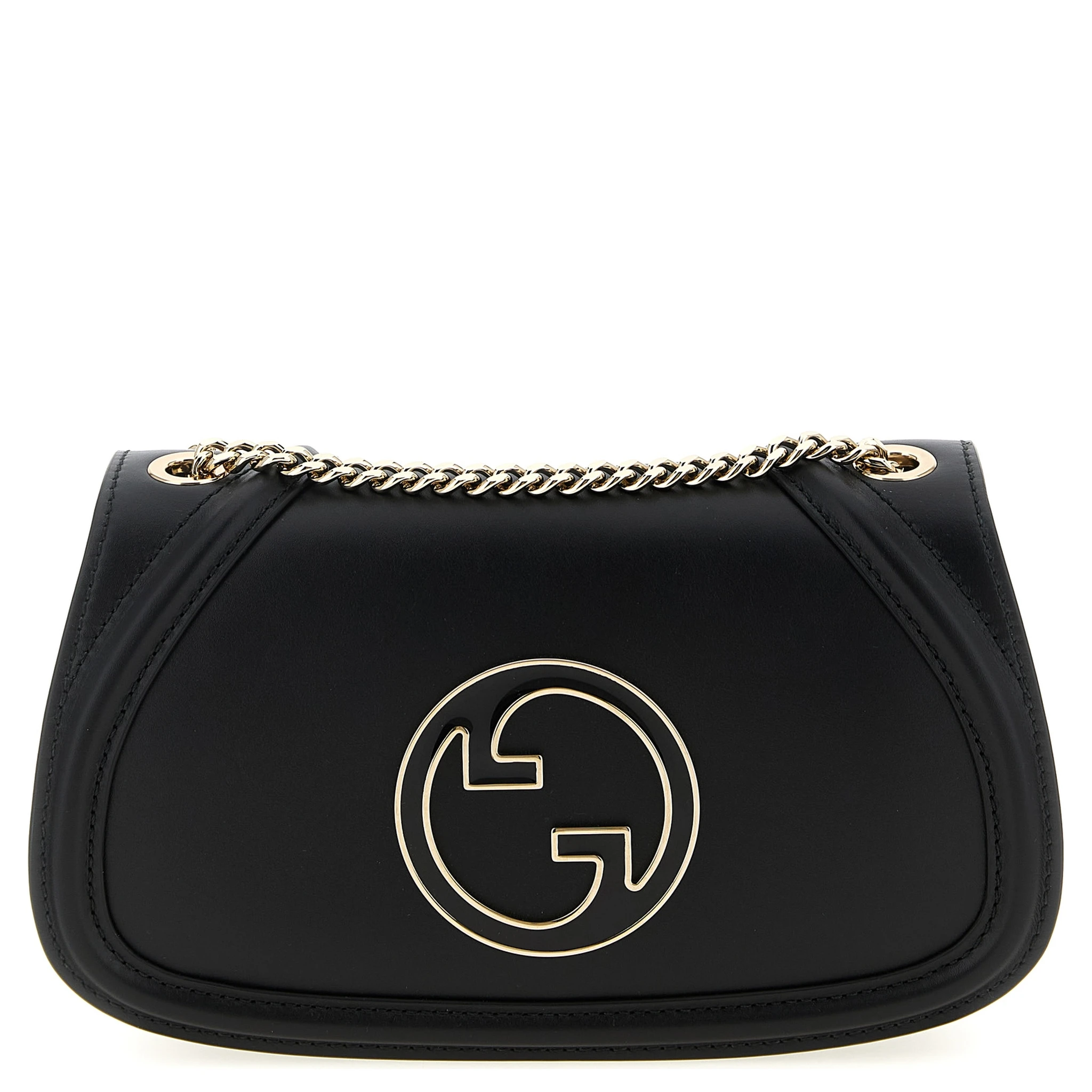 Black Calfskin Shoulder Bag