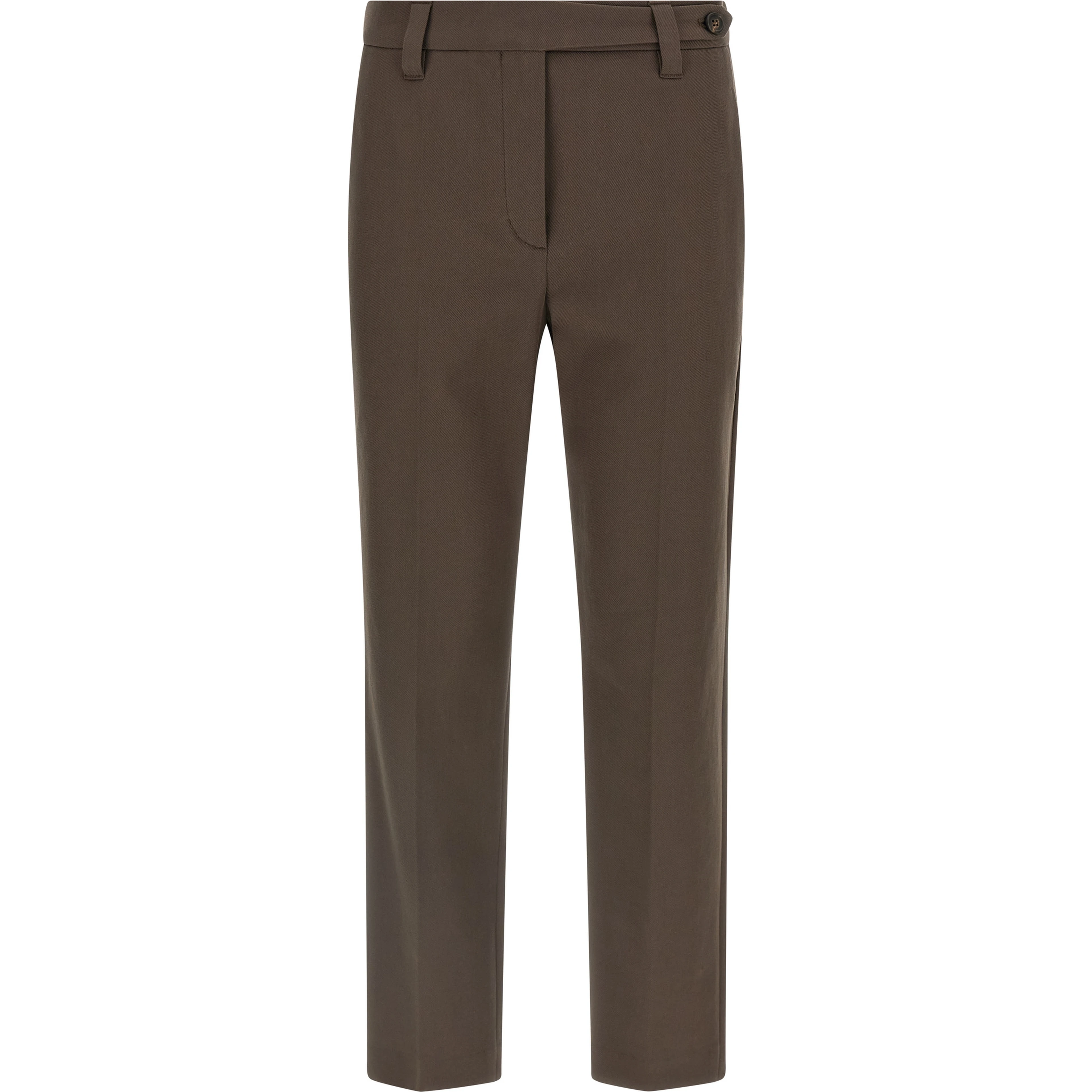 Brown Cotton Casual Pants
