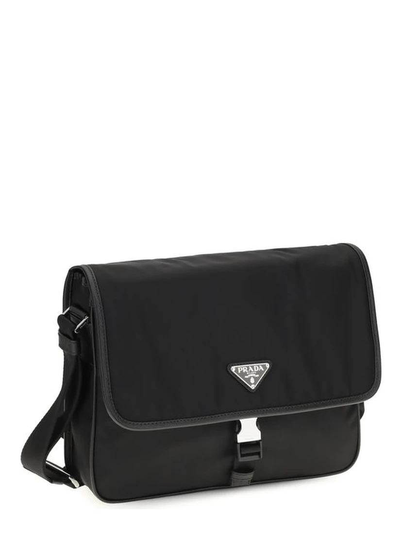 Black Recycled Polyamide Shoulder Bag