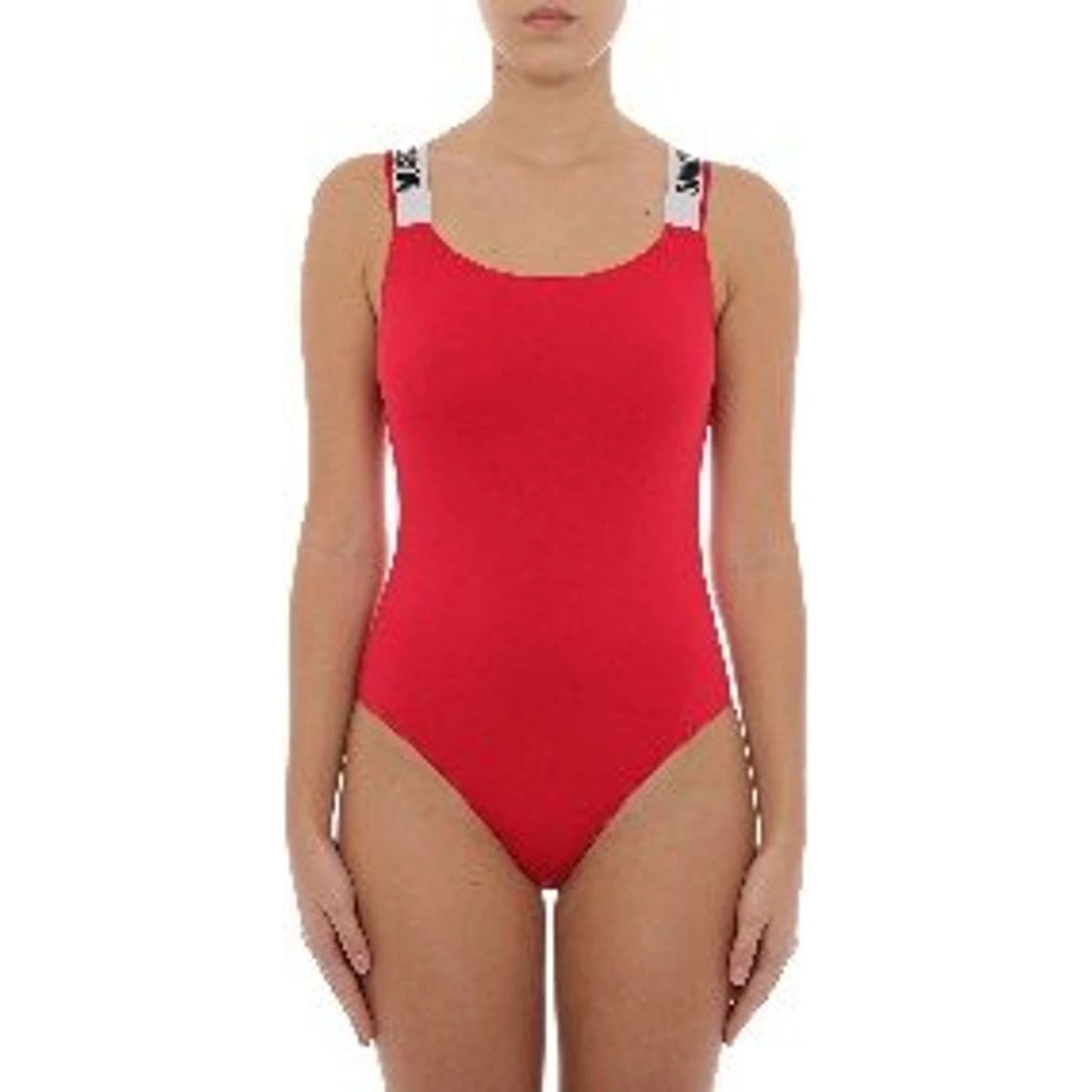 Red Cotton One-Piece Swimsuit