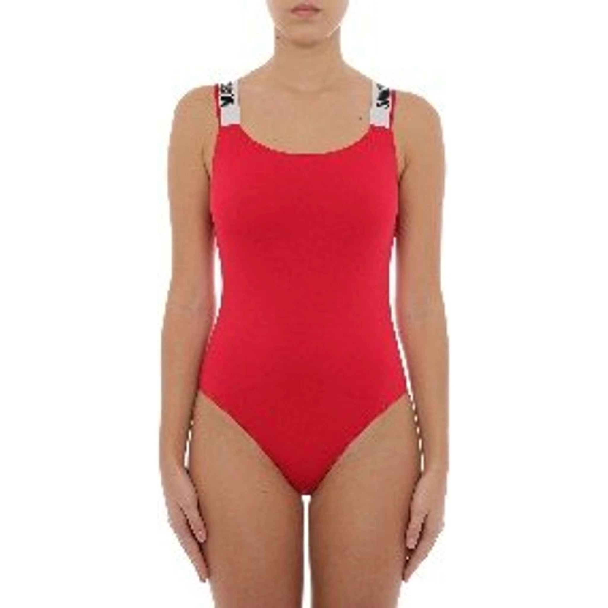 Red Cotton One-Piece Swimsuit