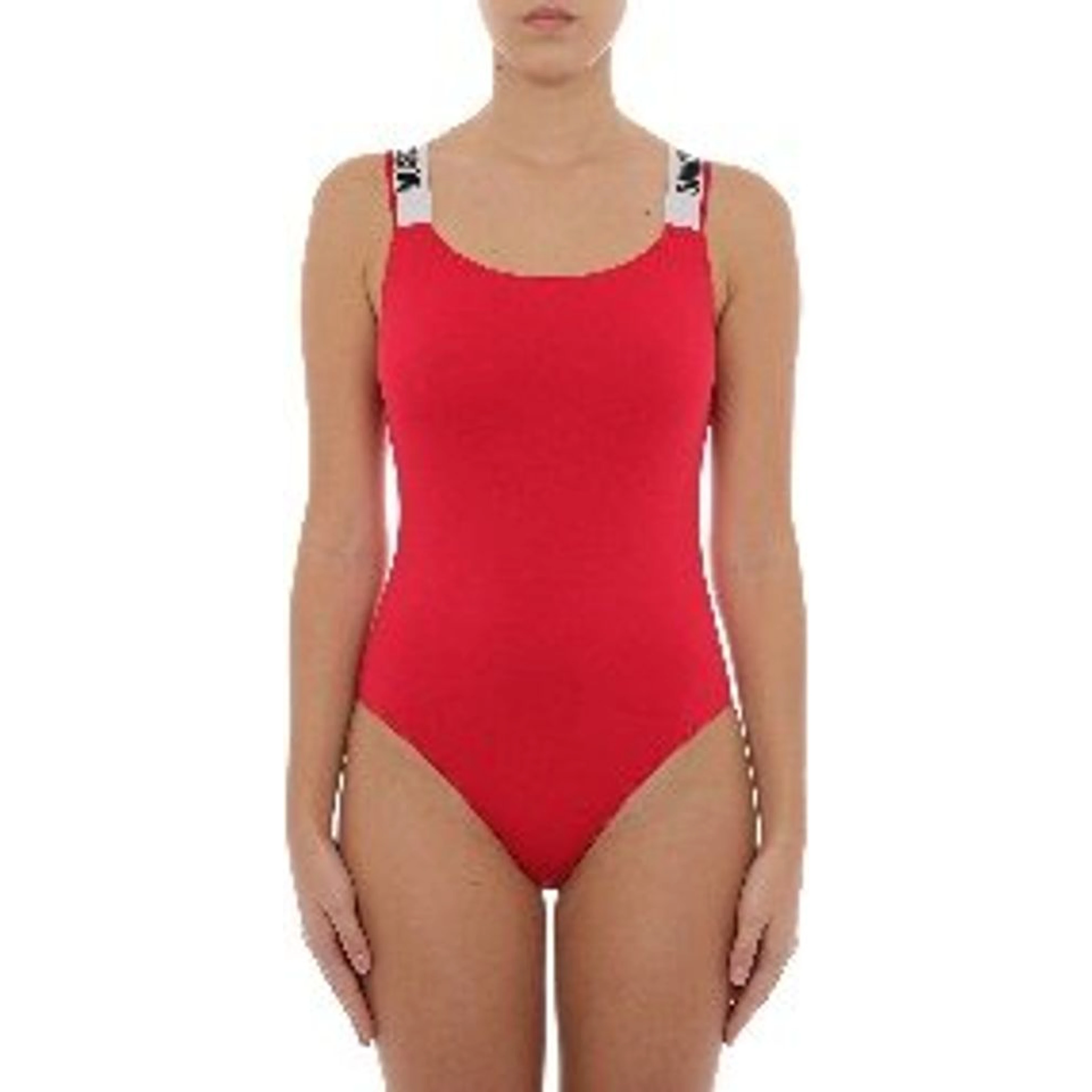 Red Cotton One-Piece Swimsuit