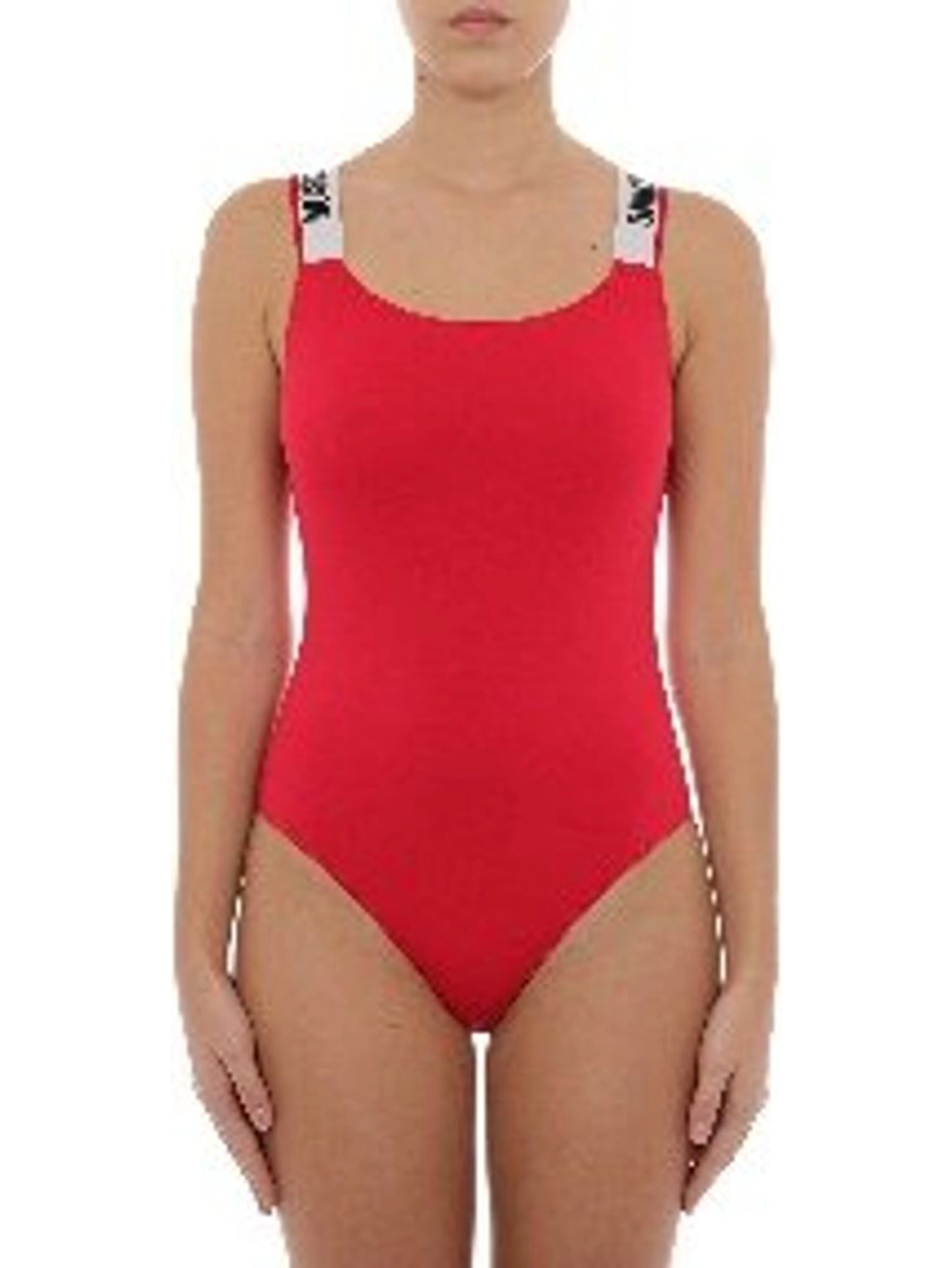 Red Cotton One-Piece Swimsuit