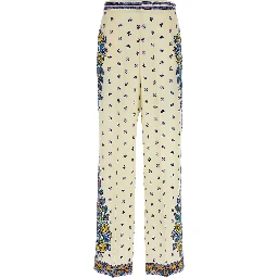White Viscose Casual Pants