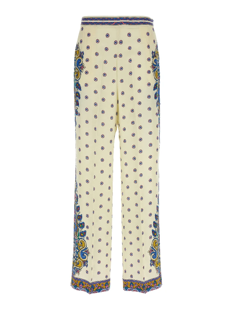 White Viscose Casual Pants